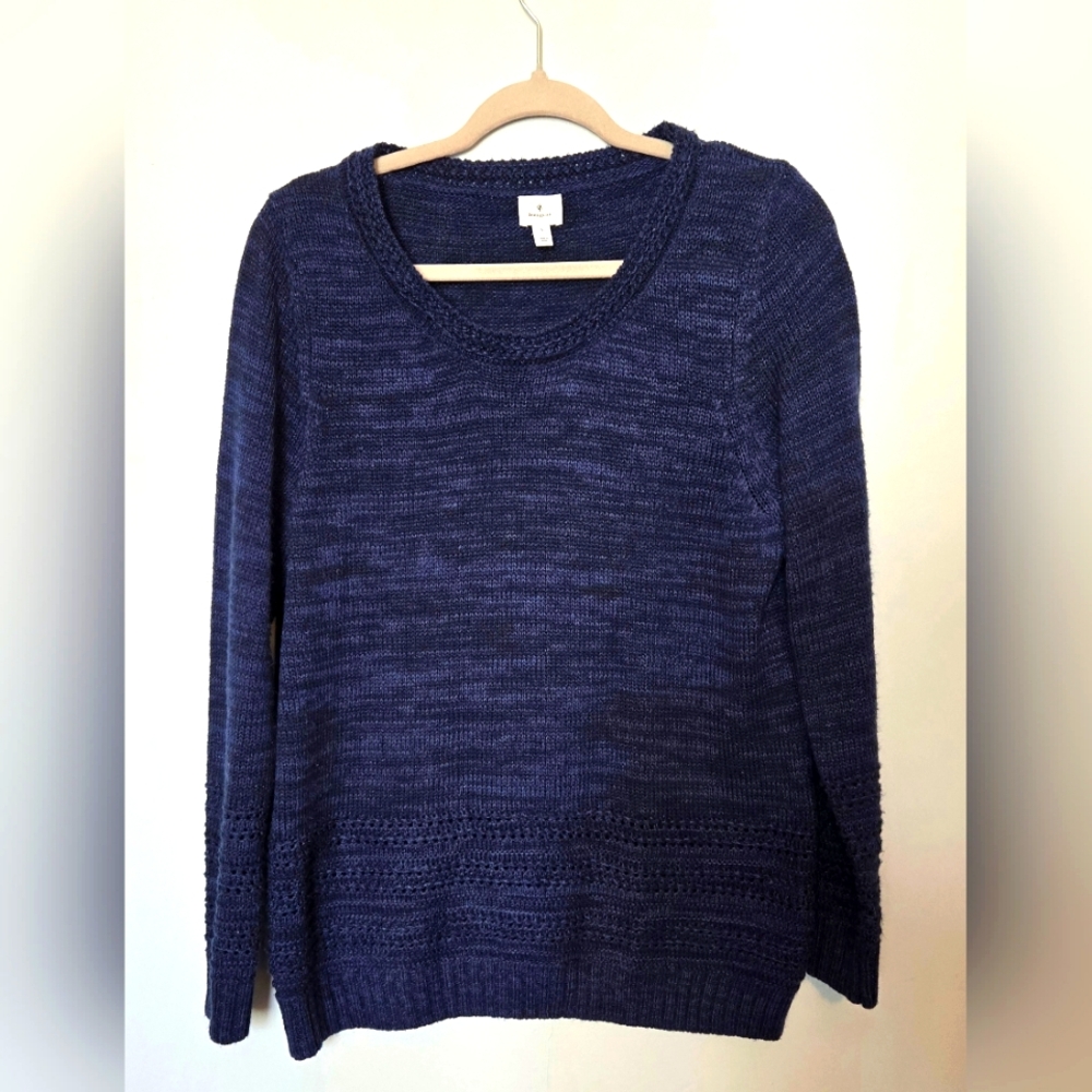 4 for $30 🌈 Dressbarn Women's Knit Navy Sweater size LG